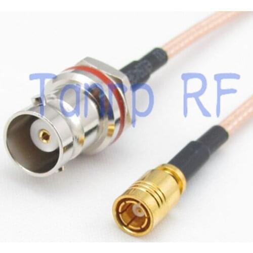 8in mini BNC female with nut bulkhead to SMB female RF adapter connector 20CM Pigtail coaxial jumper cable RG316 extension cord