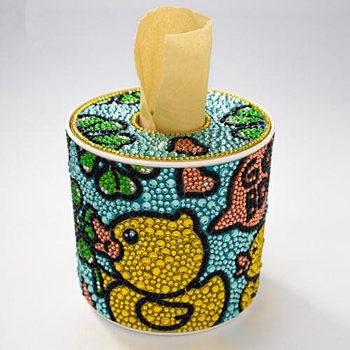 Special shape Diamond Painting,DIY Roll Cylinder tissue box, 5D Puzzle Storage Box, Cartoon Animation Diamond Cross Stitch Gift