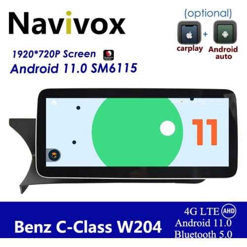 Navivox SN662 Car Android Radio Player For BENZ C Class W204 C180 C200 C220 2011-2014 BT5.0 GPS SWC HD 1920*720P Carplay
