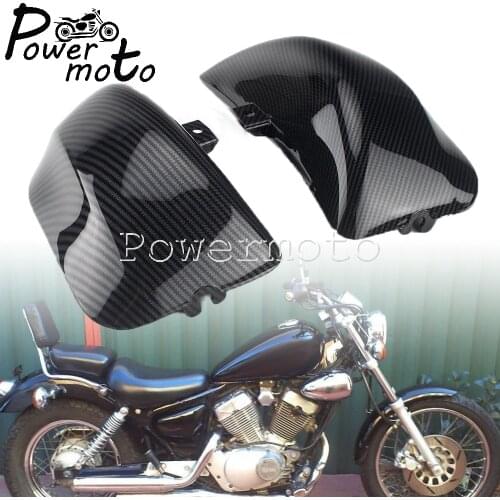 For Yamaha Virago XV535 XV400 XV 535 XV 400 Motorbike Accessories ABS Plastic Carbon Side Fairing Battery Cover Protective Guard