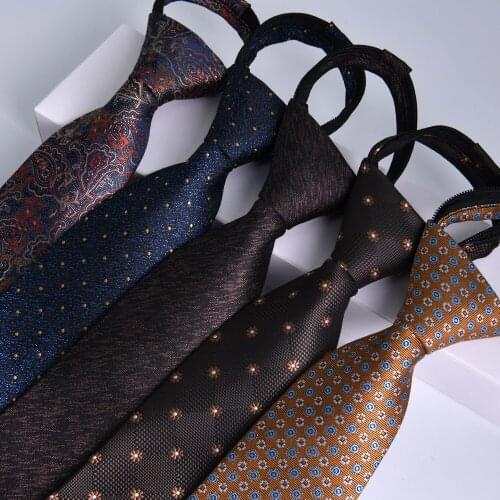 Tie Man Business Administration Groom Wedding Zipper Lazy Occupation Easy Pull 8cm Spring New Style Silk Tie