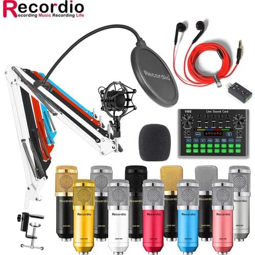 GAM-800SS Recording Condenser Microphone BM800 Mic Set For Computer Network Game Singing And Live Broadcast With V8ss Sound Card