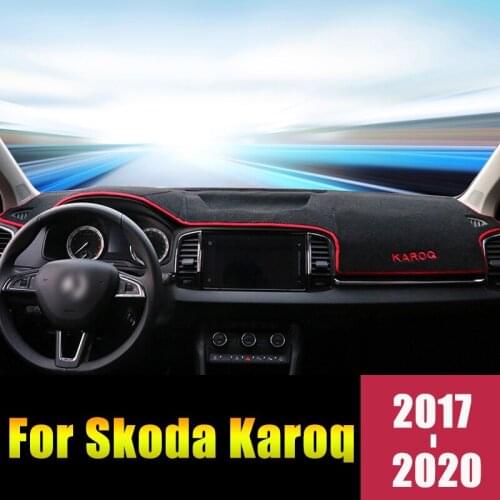 For Skoda Karoq 2017 2018 2019 2020 Car Dashboard Cover Mats Avoid Light Pads Sun Shade Carpets Anti-UV Protector Accessories