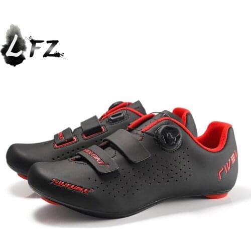 Sidebike new cycling shoes road bike shoes men athletic racing bicycle sneakers self-locking professional 520g/pair (size42) red