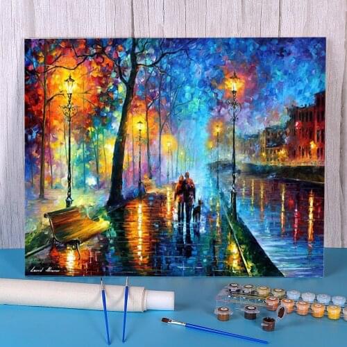 Melody The Night Coloring By Numbers Painting Package Acrylic Paints 40*50 Painting On Canvas Wall Decoration Handicraft