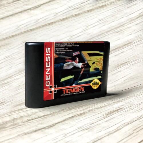 Race Drivin' - USA Label Flashkit MD Electroless Gold PCB Card for Sega Genesis Megadrive Video Game Console
