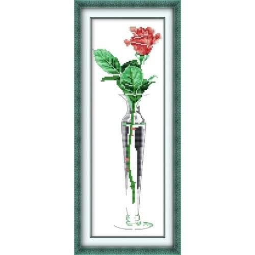 Long Rose cross stitch kit flower 18ct 14ct 11ct count printed canvas stitching embroidery DIY handmade needlework