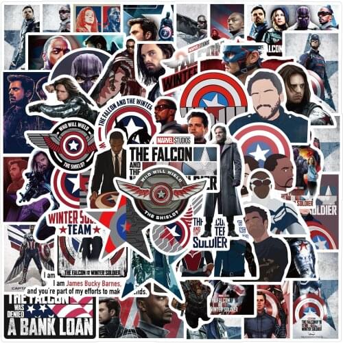 10/50pcs Disney TV The Falcon and the Winter Soldier Stickers Waterproof Sticker Luggage Skateboard Guitar Laptop Kid Toy