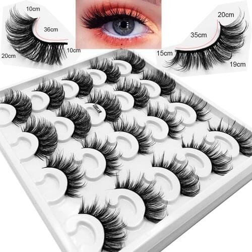 NEW 10pair Mink Eyelashes 15mm 25mm Lashes Fluffy Messy 3D False Eyelashes Dramatic Long Natural Lashes Makeup Mink Lashes