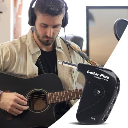 NUX GP-1 Electric Guitar Plug Mini Headphone Amp Built-in Distortion Effect Compact Portable