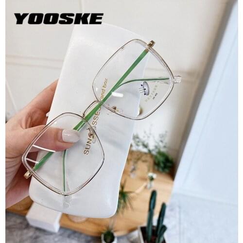 YOOSKE Anti Blue Light Glasses Frame Womens Glasses Frame Computer Eyeglasses Vintage Men Spectacles Transparent Frames