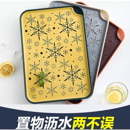 Packaging Nordic rectangular tray drainage household tea cup tea set net red creative plastic plate fruit plate