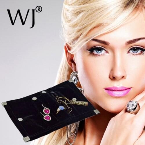 Ladies Luxury Jewelry Storage Purse for Ring Earrings Pendant Necklace Handbag Accessories Travel Roll Bags Small Carrying Case