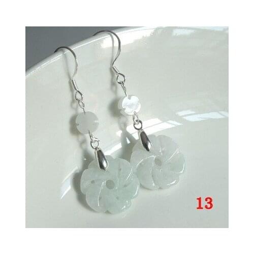 Original new noble temperament jade lucky 925 sterling silver non-allergenic natural jade earrings