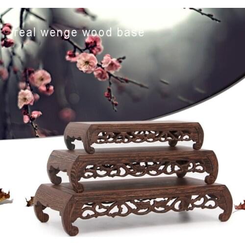 Buddha Statue Pedestal Stone Base Flower Pot Vase Base Fagrant Wood Rectangle Wooden Teapots Base