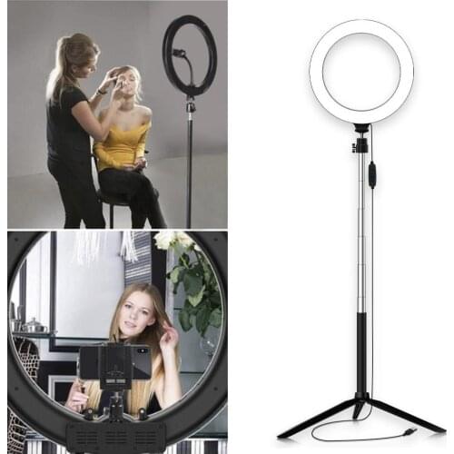 Video Light Lamp 20cm Photo Sudio Stand Makeup Ring Fill Light Universal Bluetooth Dimmable Three-Speed LED Ring Light Lighting