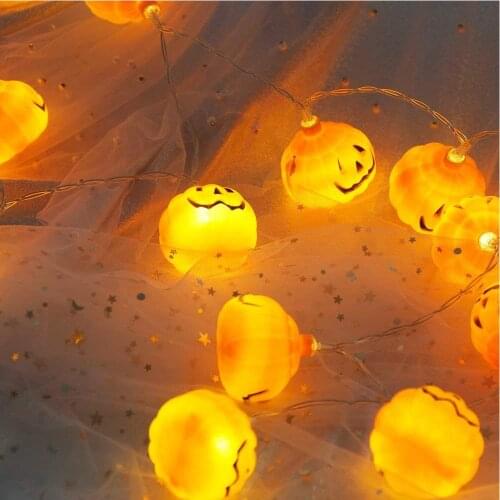 Halloween Pumpkin LED String Lights 1M/2M/3M Warm White Garden Home Party Decoration Holiday String Light Halloween Lights