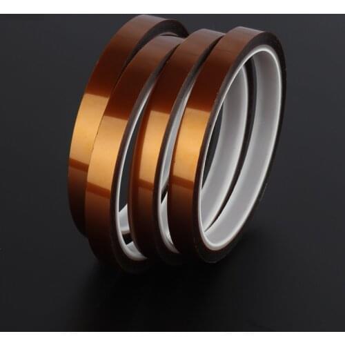 10pcs 10mm by 33m High Temperature Polyimide Adhesive Tape Heat Resistant Insulating Kapton Tape SMT 3D Printing Masking