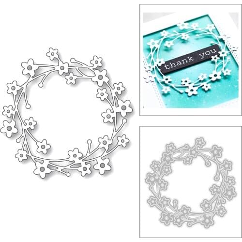 Thanksgiving Day 2020 3D Flower Wreath New Metal Cutting Dies Stencil For DIY Scrapbooking Paper and Card Making Craft No Stamps