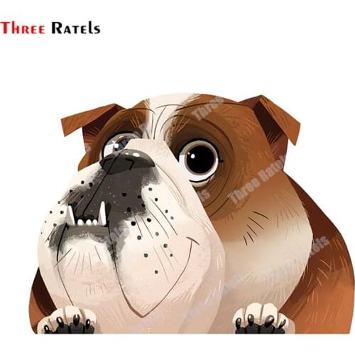 Three Ratels B384 English Bulldog Waterproof Sticker For Car Styling Bumper Window Decor With Waterproof Function Vinyl Material