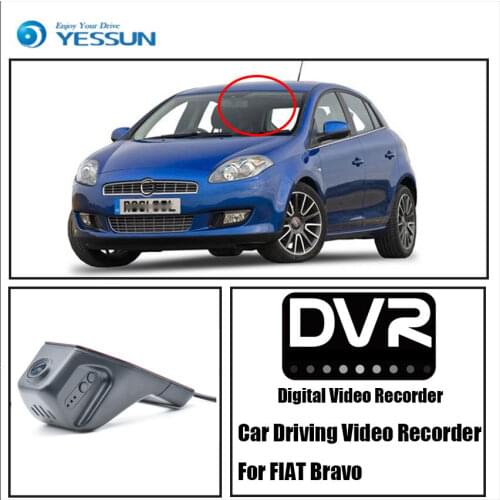 YESSUN for FIAT Bravo Car Front Dash Camera CAM DVR Driving Video Recorder Function For iPhone Android APP Control