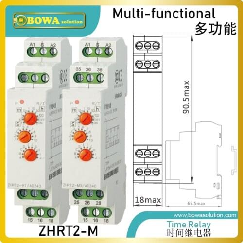 ZHRT2-M delay time switch provides 10 different multi-function working modes to meet different logic control requirements in AC