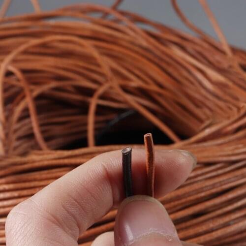 1.0/1.5/2/2.5/3/4/5/6mm Genuine Cow Leather Round Thong Leather Cord DIY Bracelet Findings Rope String For Jewelry Making