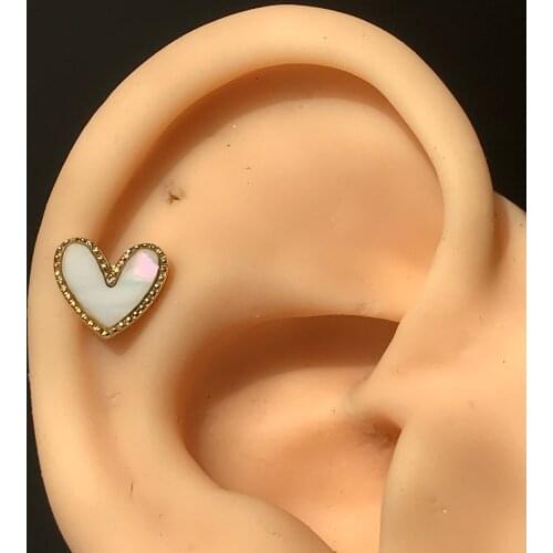 9Colors 1Pc 2021 Newest Heart Crystal Shell Earring Stainless Steel Korea Candy Color Earrings For Women