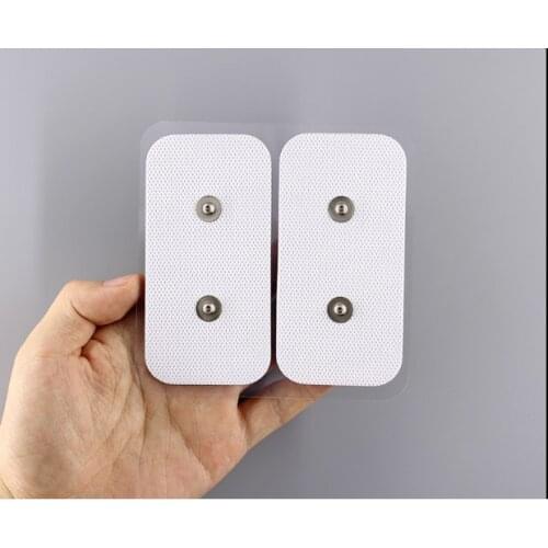 10pcs replacement Rectangular large Electrodes pad for Tens EMS Compex Electrical Stimulator Dual Snap Electrodes - 2in x 4in