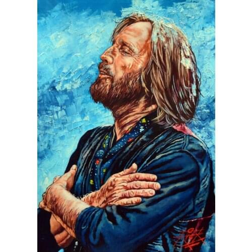 100%Handmade Hand TOM PETTY / ORIGINAL ARTWORK / OIL PAINTING BY RICK MELTON