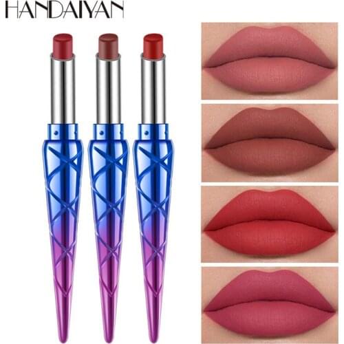 12 Colors Waterproof Lipstick Natural Matte Tubes Lipstick Sexy Long Lasting Makeup Non-Stick Cup Lip Tint Fashion Makeup Gift