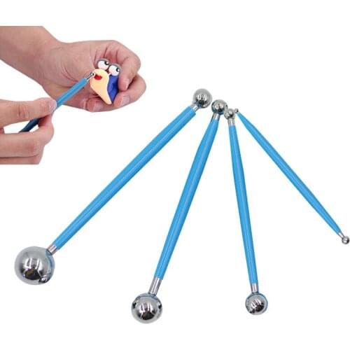 4PCS/set Sugarcraft Playdough Tool Stainless Molding Ball Tools Fondant Cake Decorating Kit Kitchen Dessert Mold Baking Moulds