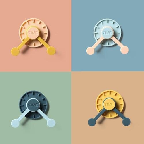 4Pcs Clock Shape Wall Hanger Hook Drill Durable Hooks for Basin Bedroom Kitchen Bag Door Hanger Hook Bathroom Accessories