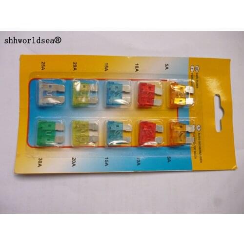 Shhworldsea 50set Standard Blade Fuses Zinc Plastic Auto Car Truck Fuse Assortment Kit 5A10A15A20A25A