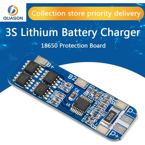 50x21x1mm 10A BMS Charger Protection Board for Pack of 3S 18650 Li-ion lithium Battery Cell WHolesale Price