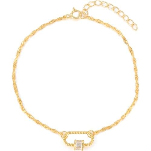 AIDE 2021 Trend Pendientes Plata 925 Sterling Silver Zircon Bracelet For Women Charm Bracelet Luxury Bijou Jewelry Chain Gift CZ