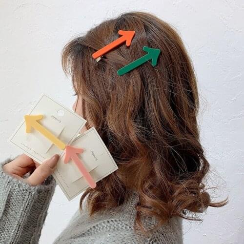 Creative fun arrow hair clip cute candy color Banghai clip ins girl edge clip net red hairpin clip headdress