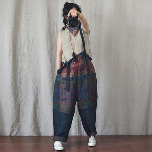 Big Size Women Pants 2021 Summer Loose Leisure Overall Wide-legged Thin Vintage Contrast Color Women Trousers