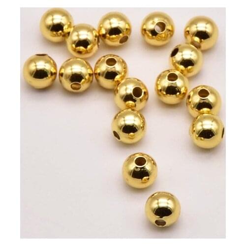 100Pcs/Lot 5mm Glossy Golden Beads Loose Beads Round Beads Wholesale Beads For Jewelry Making Diy Earring Accessories JA0113