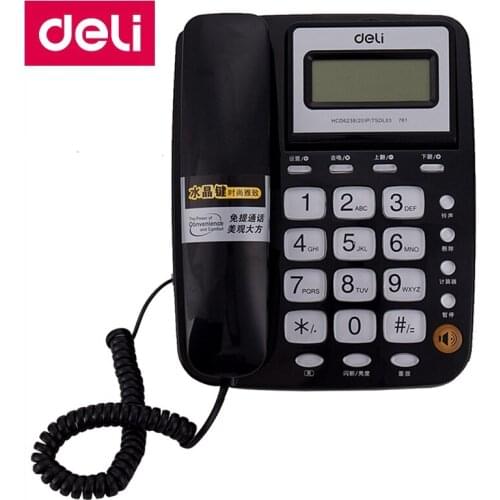 Deli 781 seat type telephone set corded telephone screen rotatable caller ID display and memory office home