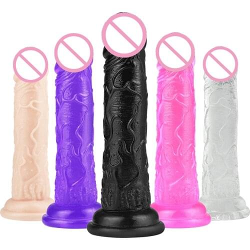 Cheap Jelly Dildos Realistic Artificial Penis With Suction Cup Dick For Woman Masturbator G Point Gode Anal Dildo Adult Sex Toys