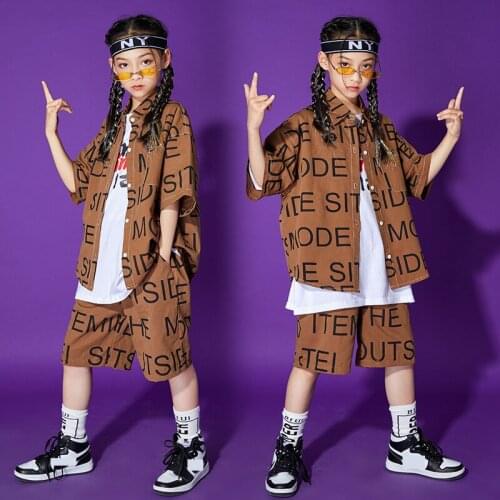 Rave Outfit Kids Clothes Hip Hop Dancewear Shirt Shorts Festival Clothing Designer Clothes Fashion Wear Stage Costume DL8112