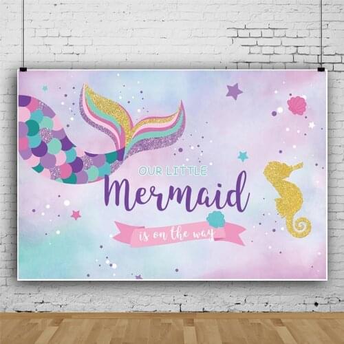 Little Mermaid Photography Backdrops Photophone Celebration Birthday Party Background for Photo Studio Underwater