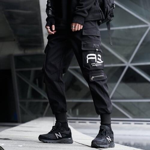 GlacialWhale Fashion Mens Cargo Pants Joggers Men Hip Hop Baggy Korean Style Japanese Streetwear Trousers Black Pants For Men