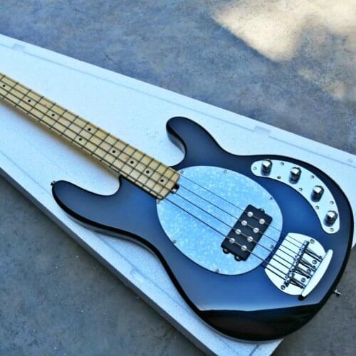 Top quality FPMB-7004 blue color solid body maple fretboard 4 strings M electric bass, Free shipping