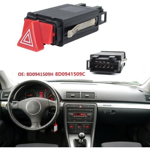 Car Emergency Hazard Warning Indicator Light Switch Red Button 8D0941509H 8D0 941 509 H For Audi A3 A4 A6 C5 Allroad