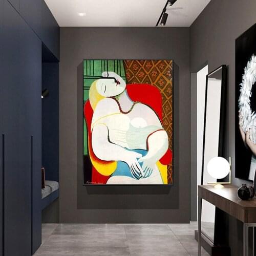 High Definition Famous Painter Pablo Picassos "Dream" Abstract Oil Painting Living Room Home Decoration Wall Art