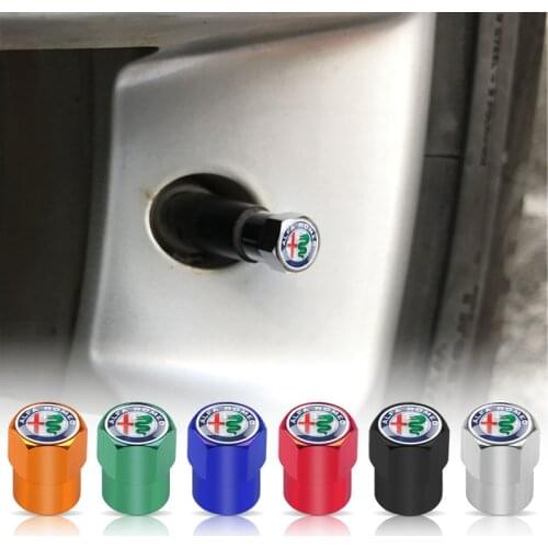 4PCS Car Wheel Tire Valve Tyre Air Valve Stem Cap Aluminum Dust Cover For Alfa Romeo Giulietta Spider GT Giulia Mito 147 156 159