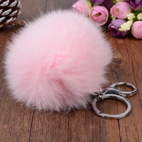 LFPU Hot Imitate Rabbit Fur Keychain Ball Key Holder Pendant Car Keyrings For Women Girl Jewelry