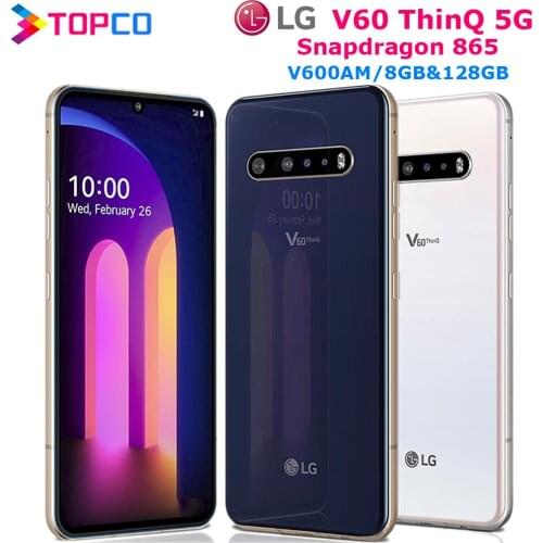 LG V60 ThinQ 5G LMV600AM Original Unlocked Android Phone Snapdragon 865 Octa Core 6.8" Triple Cameras 8GB&128GB Fingerprint NFC